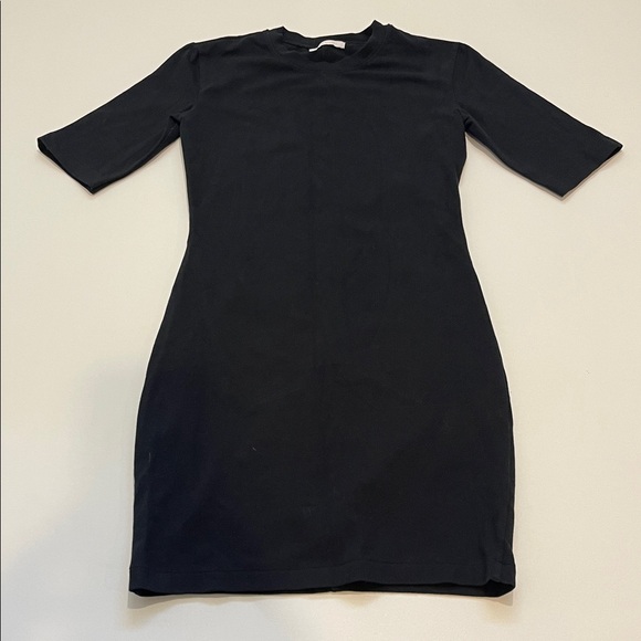 John Elliott JOHN Rib Mini Dress Black Short Sleeve Bodycon Dress - Picture 2 of 9